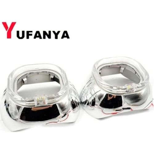 3 inches led angel eyes shrouds drl H4 Easy Install Koito Q5 Bi-xenon hid projector lens Projector shroud Mask LHD RHD