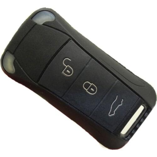 3 Button Foldable Remote Control Car Key Case Key Fob Replacement for Porsche Cayenne