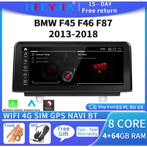 8 Core Android 10 System Car Radio Screen For BMW F45 F46 F87 13-16 IPS Touch 4+64GB WIFI 4G Bluetooth Carplay GPS Navi Stereo