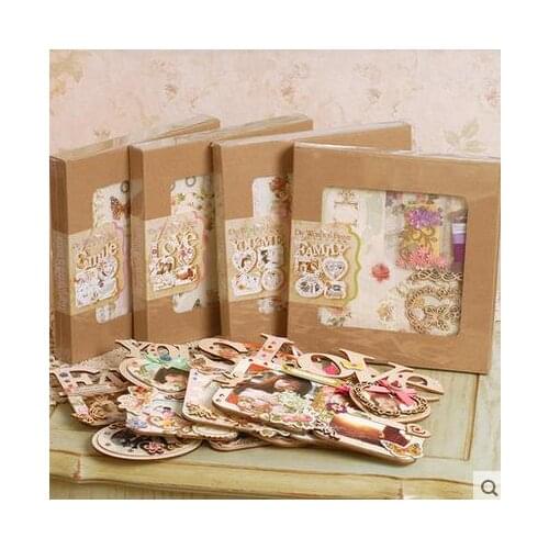 Hot DIY Scrapbooking Album Love Album Wooden Frames For 8 Inches Album Family Smile Albun SWF