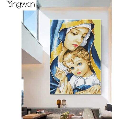 DIY 5D Diamond Painting Full Kits Religious Madonna & Baby Beads Embroidery Mosaic Cross Stitch Icon Gift Home Decor Art Sticker