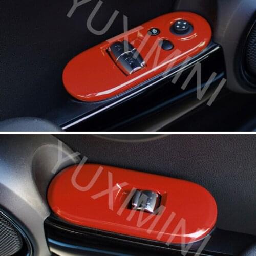 Car Window Button Decoration Sticke Door Control Panel Glass Lifter Cover For BWM MINI Cooper S F55 F56 F57 Interior Accessories