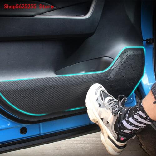 Car Door Anti-kick Pads Interior Car Decoration Leather Anti-dirty For Toyota RAV4 RAV-4 2019 2020 2021 Accessories