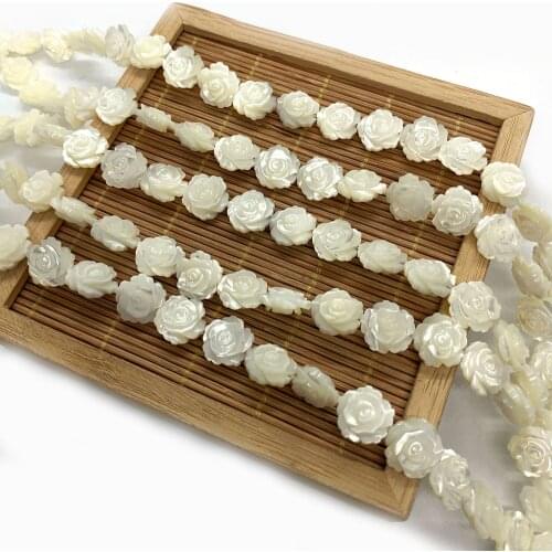 Natural Sea Shell Beads Carved Rose Double-sided DIY Jewelry Jewelry Making Crafts Bracelets Necklaces Fashion Jewelry Wholesale