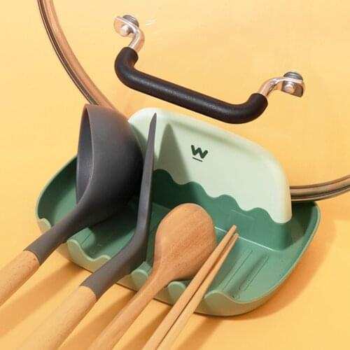 Rest Pot Lid Holder Rack Cover Strainer Pad Kitchen Spatula Ladle Shelf Spatula Spoon Multifunction Stand Containers