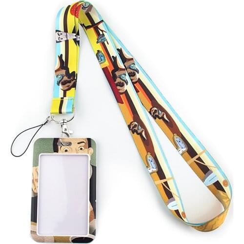 FD0203 Eternal memory art oil painting Card Sets Button phone holder funny neck with key ring ID card diy animal lanyard