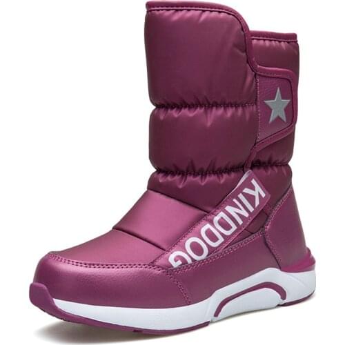 Childrens Snow Boots Boys & Girls Winter Boots Non-slip Waterproof High Top Kids Boots Warm Outdoor Winter Shoes - 35 Degree