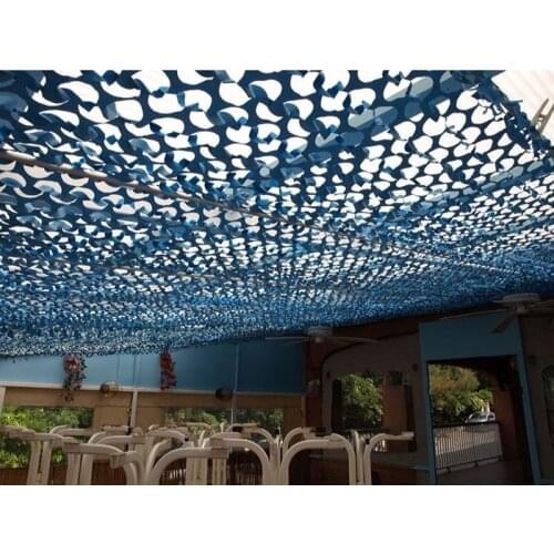 Blue Ocean Camouflage Net Tent Shadow Garden Pavilion Hidden Fence Shading Background Decoration Marine Military Operation Mask