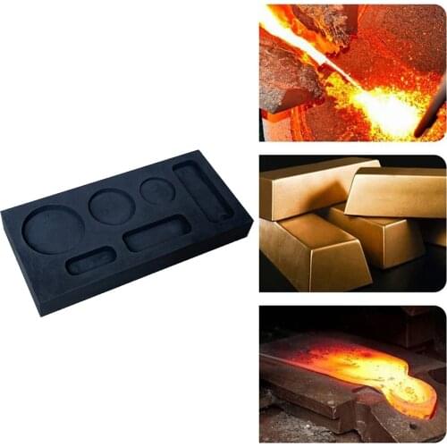 Graphite Ingot Mold Gold Silver Refining Casting Mould Thermal Stability Jewelry Making Mullti-holes