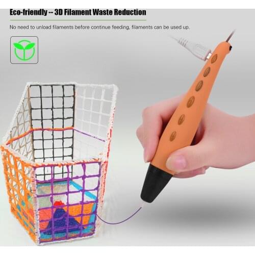 Intelligent 3D Printer Pen Educational Mini 3D Drawing Pens Support PLA/ABS Filament Modes with 2 Speeds Safe Easy Control