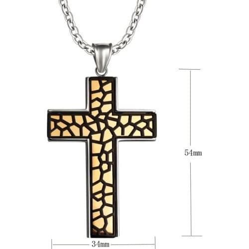 YAFFIL Crack Necklace Classic Stainless Steel Chain Pendants Necklaces Earth Bijoux Collier Elegant for Religion P9035