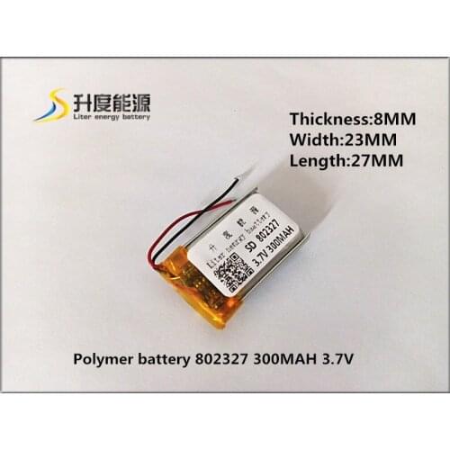 Best battery brand 3.7V lithium polymer battery 802327 300mAh Bluetooth module with protection board electricity calculator