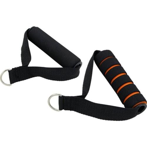 Multi-purpose D-ring Spring Pull Rope Cable Bar Elastic String Foam Handle Fitness Equipment With Stiffness Nylon Belt 6