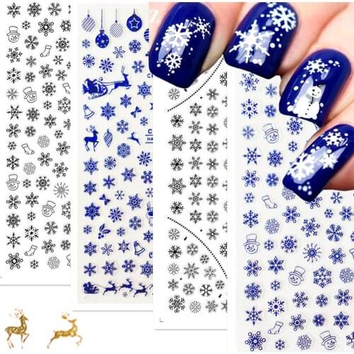 Newest F 283 snowflake design nail sticker decal stamping back gule DIY nail decoration stamping
