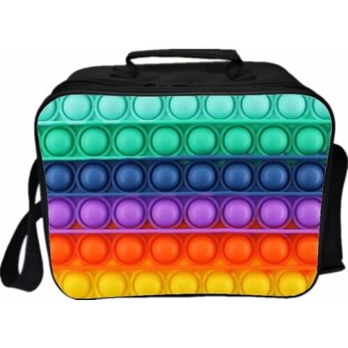 New 2021 Printing Pop Pattern Lunch Bag Push Bubble pops Print Portable Student Picnic Bag Ice Pack Insulation Storage Bag
