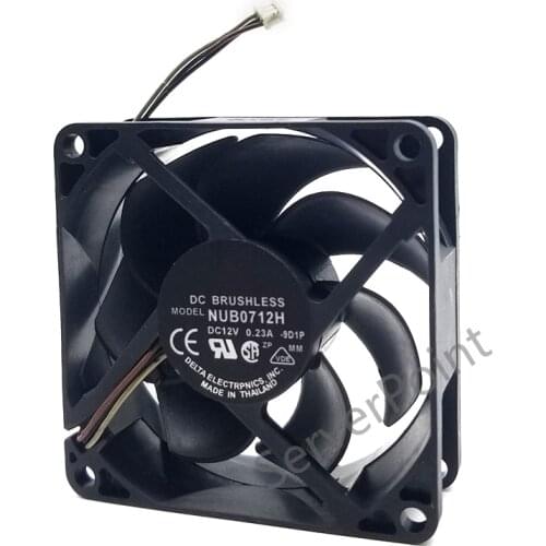 Original for Delta Electronic NUB0712H R00 DC 12V 0.23A 70x70x25mm 3-wire Server Cooler Fan