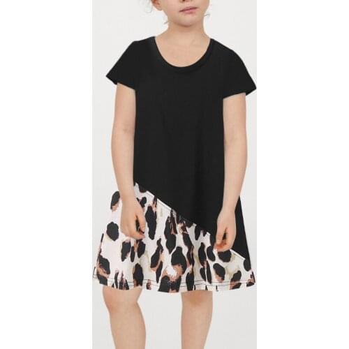 2021 Autumn Girl Dress Children Clothes Leopard Printed Party Dresses for Girls 1-5 Years Old Child Summer Dress