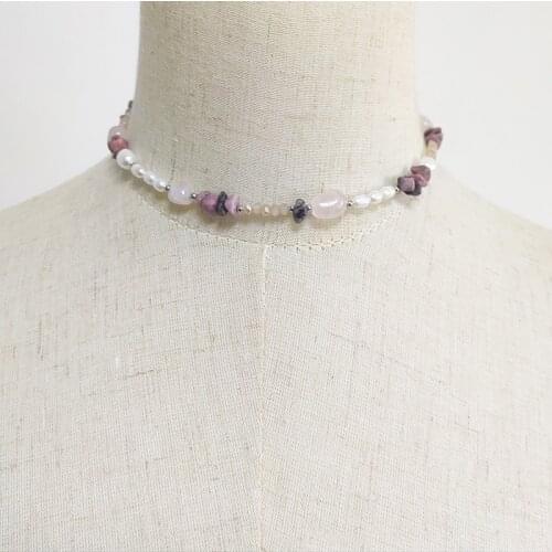 2021 New Women Trendy Natural Stone Necklace Handmade Adjustable Choker Gift for Girls Wholesale Collares