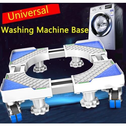 Washing Machine Base Stand Multi-Functio Trolley Feet Movable Adjustable Telescopic Fridge Stand Wheel for Dryer Refrigerator