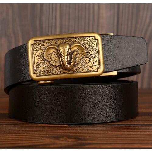 Luxury Automatic Buckle Leather Ratchet Belt Male Designer Men Waist Belts Genuine Leather Belt For Men High Quality Waist Strap