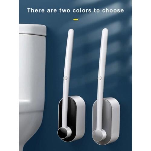 Toilet Brush Bathroom Toilet Brush Set with Holder Wall-Mounted Powerful Cleaning Refill Heads Bathroom Clean Accessories