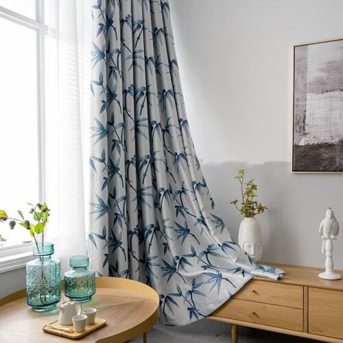 Bamboo Forest Printed Blackout Curtains for living Room Modern Window Treatments for Bedroom Drape Blinds Customized Home Decor