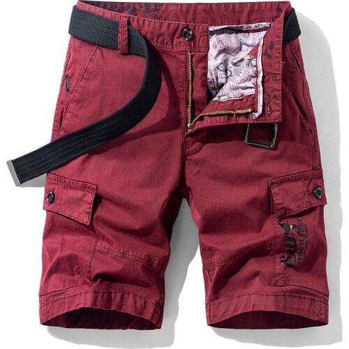 TEHEZAD New Solid Color Cargo Shorts Male Letter Printing All-Match Casual Fit Outer Wear Five-Point Summer Lightweight Pants