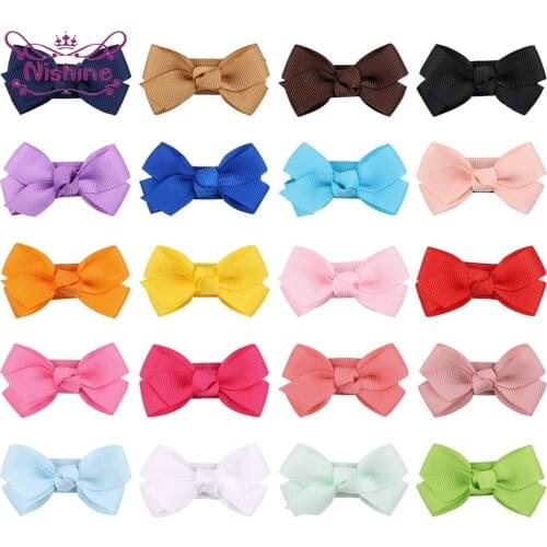 10pcs/lot Grosgrain Ribbon Bows Baby Girls Hair Clips Cute Princess Bangs Hairpins DIY Costume Decoration Photography Props