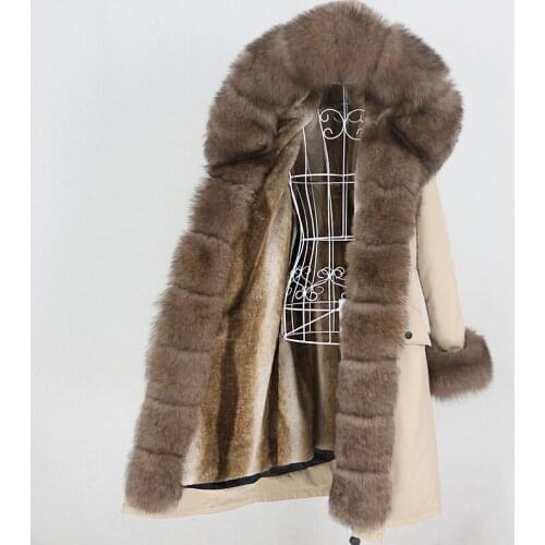 OFTBUY 2021 Winter Jacket Women X-long Parka Waterproof Natural Fox Fur Hood Real Fur Coat Thick Outerwear Detachable Streetwear