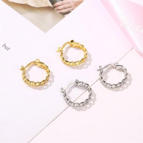 SOHOT Chic Minimalist Style Alloy Chain Women Hoop Earrings Gold Silver Color Normcore Charm Girl Jewelry Brincos
