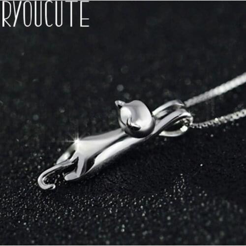 Boho Silver Color Cat Necklaces For Women Girls Fashion Jewelry Statement Charm Necklaces Pendant Collar Collares