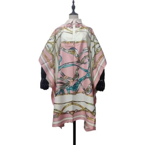 New Elegant Floral Malaysia 2021 Summer Collar Silk Printed Kaftan Midi Dresses Oversize Middle East Office Lady Outlet Blouse