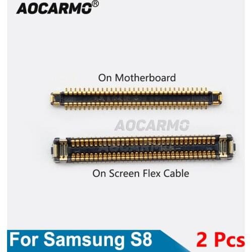 Aocarmo LCD Display Screen Flex Cable Connector FPC On Motherboard Replacement For Samsung Galaxy S8 G950U/G950A/G950V/G950T
