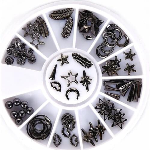 1 box Mixed Size 3D Nail Art Rhinestones Glitters Studs Nail Art Decoration