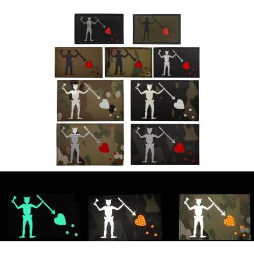 1 Pc 3D Embroidery Reflective Infrared US Navy Equipment Military Combat Patch Tactical Hook and Loop Trident Squad Decal