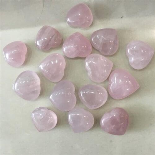 10pcs natural stones and minerals pink rose quartz heart gemstones reiki healing crystals as gifts for Saint Valentines Day