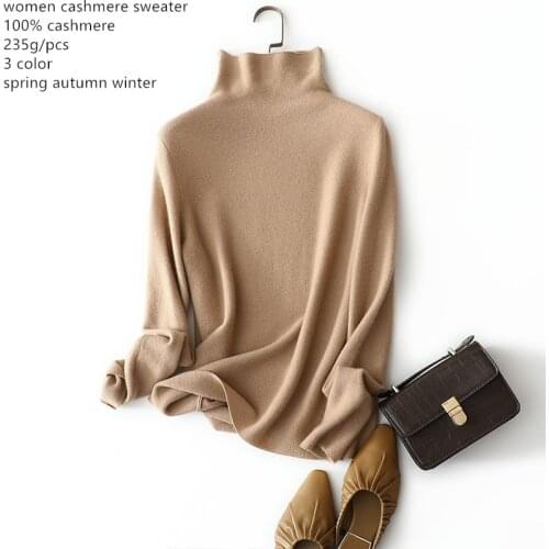 Naizaiga 100% cashmere white camel gray pullovers thick office ladies turtleneck sweater , YLM306