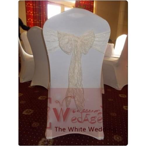 100pcs Lace chair sashes for Weddings Chair Bow /size 7"*108"/ Lace sashes wedding decoratio
