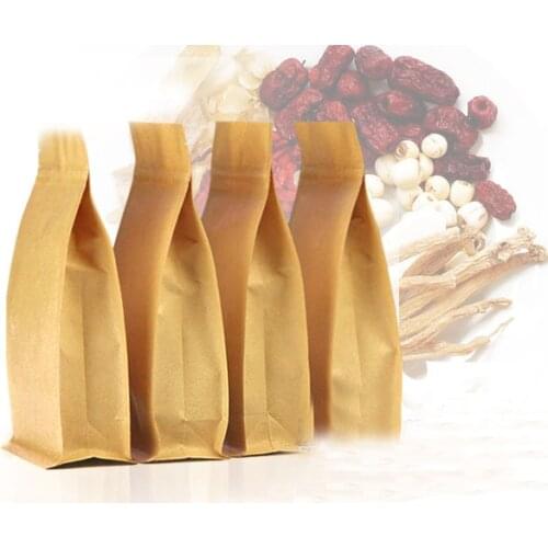 12*22+6 50pcs stand up brown Ziplock kraft paper bags boxes recyclable for wedding/Gift/Jewelry/Food/Candy Package Paper Box