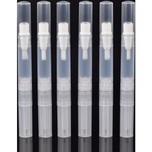 3ml/4.5ml Clear Lip Balm Nail Polish Oil Tube Empty Twist Pen Cuticle Oil Containers with Brush LX2663