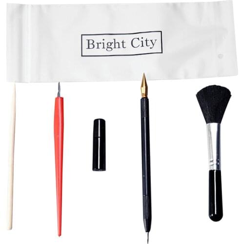 5Pcs Painting Drawing Scratch Set with Stick Scraper Pen Black Brush for Scratch Sketch Papers Boards Tools DIY Gift