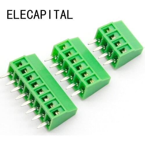 50pcs 2.54MM PCB Universal Screw Terminal Blocks Connector 2/3/4/5/6/7/8/9/10-12 Pin/Poles KF120 Straight Pin Copper