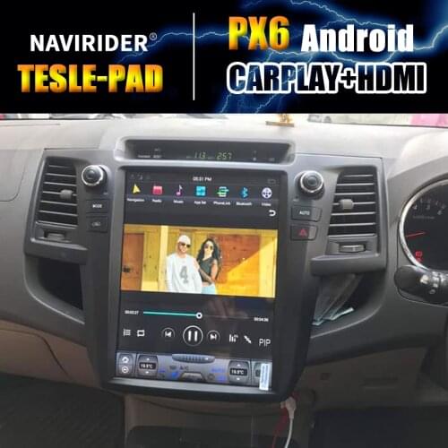 Car Bluetooth Screen Android 9 GPS Navigation Multimedia Player For Toyota Fortuner Hilux 2012 12.1 Inch Tesla Carplay Head Unit