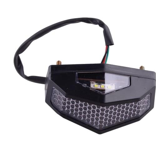 Beler 1pc 12V Motorcycle LED Tail Rear Light Brake Stop License Plate Lamp Universal Accessories