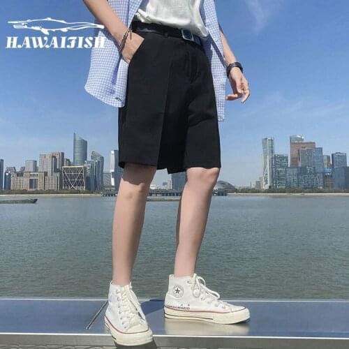 Hawaifish brand Suit shorts men Korean style trendy loose straight five-point pant summer all-match casual fit bermuda masculina