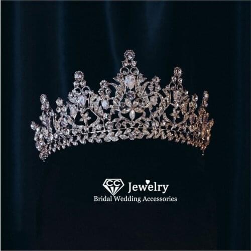 CC Wedding Crown Jewelry Bridal Tiaras and Crowns Engagement Hair Ornaments Trendy Headpiece Party Accessories CZ Headwear FO16