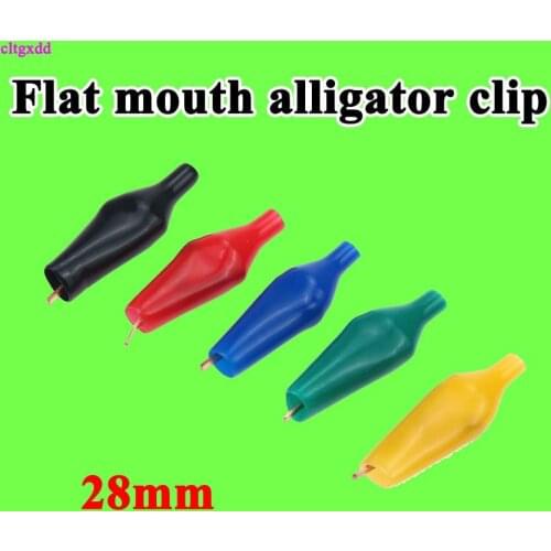 Cltgxdd alligator clip 5A Flat mouth no tooth pure copper test crocodile clamp 28mm Flat probe conducting clamp