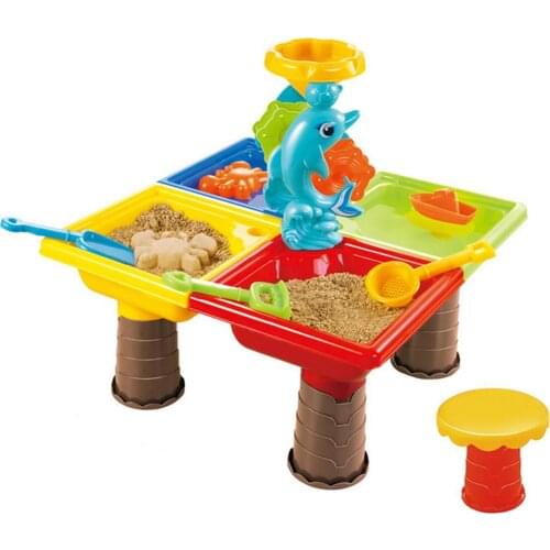 Water Sand Table Children Beach Splash Water Table Plastic Toys Sand Water Play Table For Beach Seaside Swimming Pool Garden