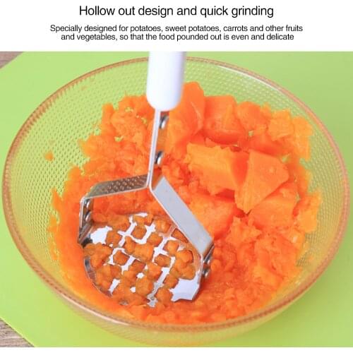 For Kitchen Mini Pressed Potato Masher Stainless Steel Fruit Fat-Reducing Puree Complementary Food Crusher Fruit Vegetable Tools