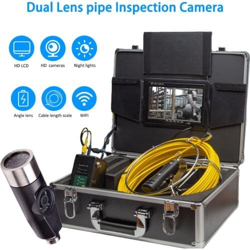 42mm Dual Lens Industrial Pipeline Sewer Drain Endoscope Video Camera Inspection System With 20m Cable Camera Pipe Inspection